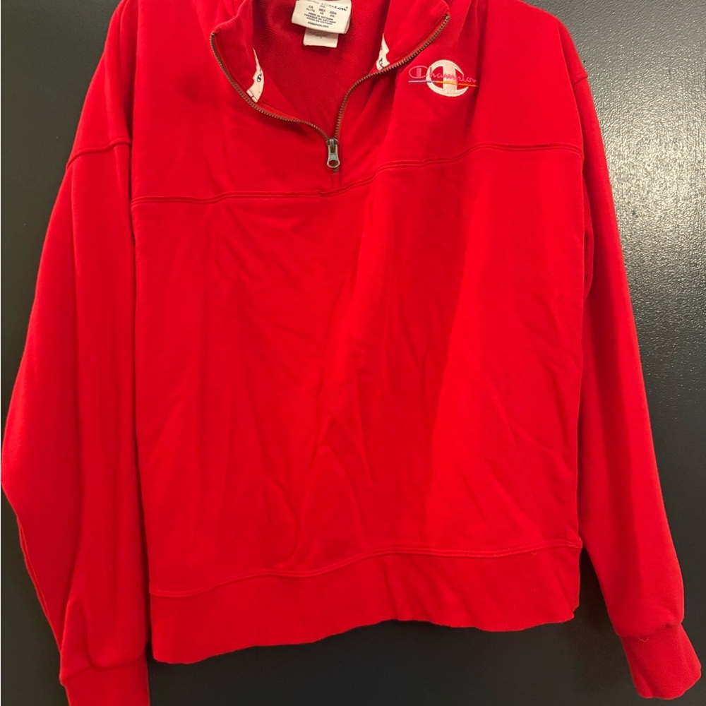 Champion Red Athletic Quarter-Zip Pullover